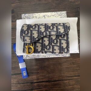 Dior Saddle Jasmine Gusset Card Holder